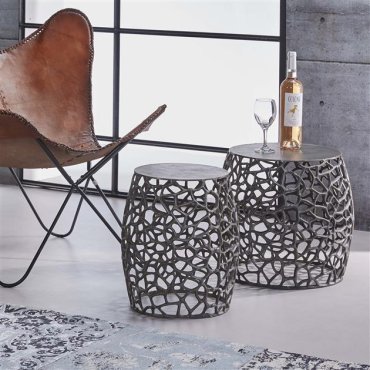 Vico Maze - table d'appoint - 45 x 45 x 42 cm - gris