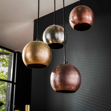 Vico Bols 6L - lampe suspendue - Ø 40 x 150 cm - mélange nickel mat