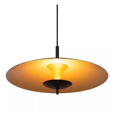 Lucide Vulcan - lampe suspendue - Ø 47 x 143,4 cm - 9W dimmable LED inclus - noir et laiton