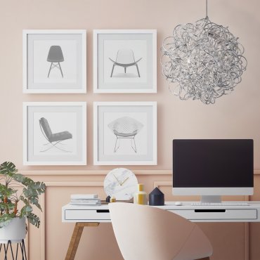 Searchlight Scribble - lampe suspendue - Ø 41 x 138 cm - silver