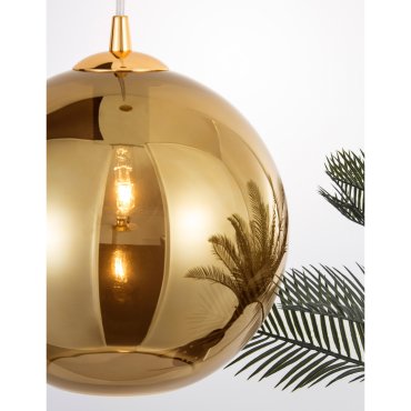 Nova Luce Nazio - lampe suspendue - Ø 35 x 120 cm - or et chrome