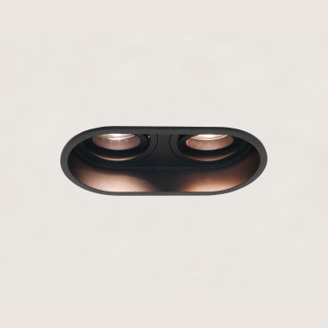 Artdelight Rex - spot encastrable - 175 x 92 mm, 2 x Ø 83 x 81 mm encastrable - noir