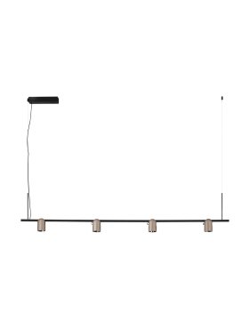 Nova Luce Sirmos - lampe suspendue - 150 x 212,4 x 6 cm - 30W dimmable LED inclus - café moka et noir sablé