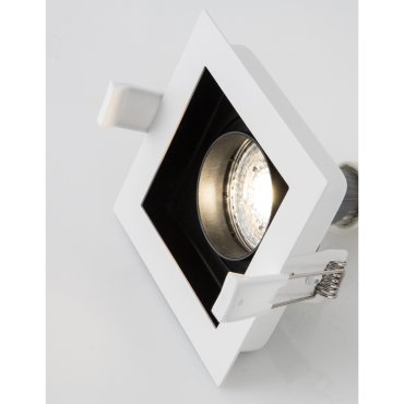 Nova Luce Cedi - spot encastré - 100 x 100 mm, 95 x 95 mm format encastré - blanc et noir sable