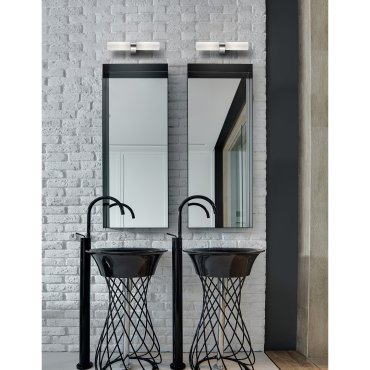 Nova Luce Polo - applique murale - 39,5 x 5,5 x 5 cm - IP44 - blanc et chrome