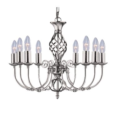 Searchlight Zanzibar - lustre - Ø 62 x 98 cm - argent satiné
