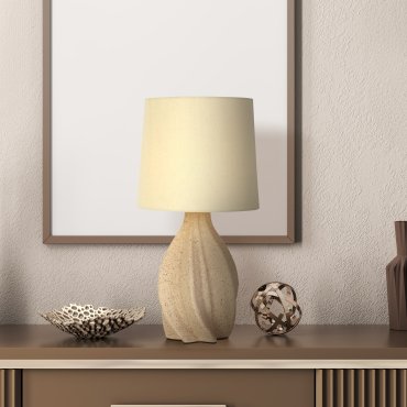 Searchlight Twist - lampe à poser - Ø 23 x 46 cm - beige