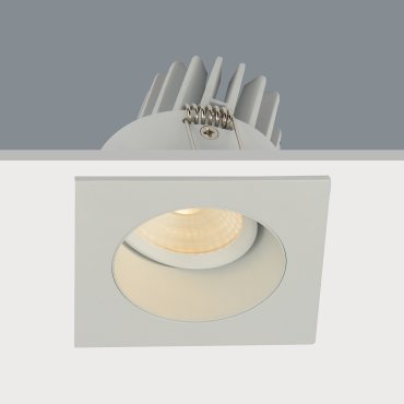 Artdelight Venice 2808 - spot encastré - 80 x 80 mm, Ø 68 mm encastré - 8W LED dimmable inclus - IP44 - blanc