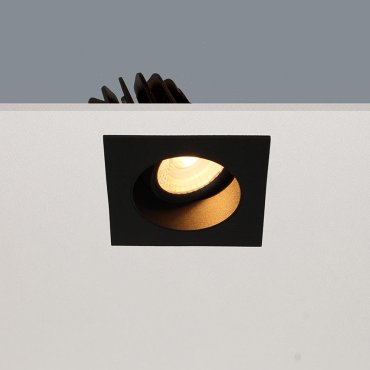 Artdelight Venice 2808 - spot encastré - 80 x 80 mm, Ø 68 mm encastré - 8W LED dimmable inclus - IP44 - noir