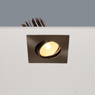 Artdelight Venice 2608 - spot encastrable - 80 x 80 mm, Ø 68 mm encastrable - 8W LED dimmable inclus - IP44 - acier mat