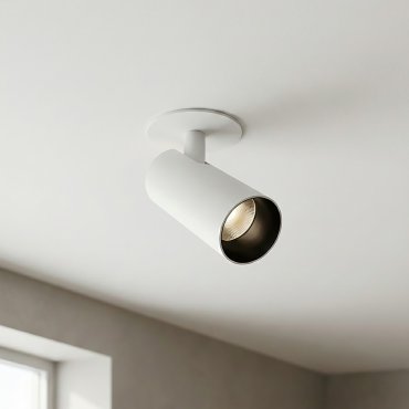ONE Light COB Cylinders - spot en saillie avec réflecteur blanc et noir - Ø 6 x 9 cm - LED dimmable 6,5 W incluse - blanc