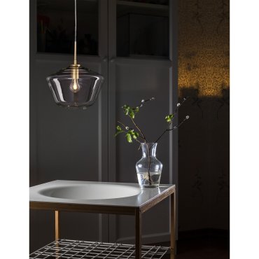 Nova Luce Prisma - lampe suspendue - Ø 30 x 124 cm - or et transparent