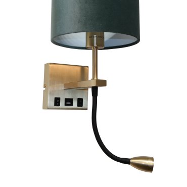 Artdelight Quad USB - applique murale avec double interrupteur et port USB - 18 x 11 x 11 cm - 3W LED inclus - or mat