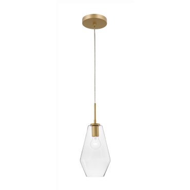 Nova Luce Prisma - lampe suspendue - Ø 17 x 120 cm - or et transparent