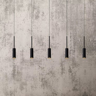Lucide Tubule - lampe suspendue 5L - 101 x 8 x 169 cm - 5 x 7W LED inclus - noir