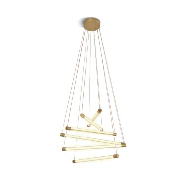 ONE Light Barres lumineuses - lampe suspendue - Ø 63,5 x 150 cm - 65W LED inclus - laiton brossé