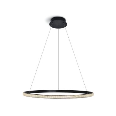 ONE Light Crystal Swirl - lampe suspendue - Ø 62 x 120 cm - 20W LED inclus - noir