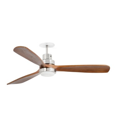 Faro Lantau L - ventilateur de plafond avec lumière et rosace encastrée - Ø 132 cm - nickel mat et noyer