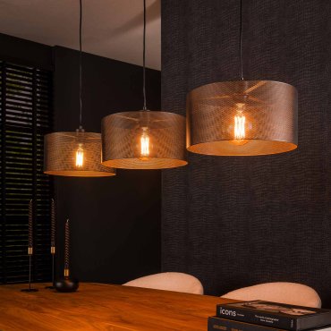 Vico Mesh Round - lampe suspendue - 120 x 30 x 150 cm - noir