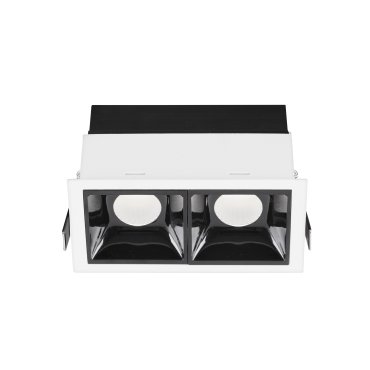 Nova Luce Sorel - spot à encastrer - 115 x 62 mm, 108 x 57 mm encastré - 2 x 7W LED inclus - blanc et noir