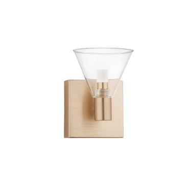 Nova Luce Marce - applique murale - 12 x 14,5 x 17,5 cm - 5W LED inclus - or et transparent