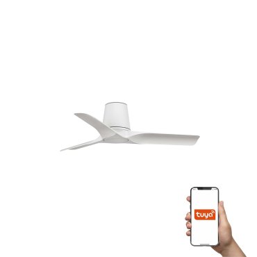 Faro Hey Tub S Tuya Smart - ventilateur de plafond - Ø 90 cm - blanc mat