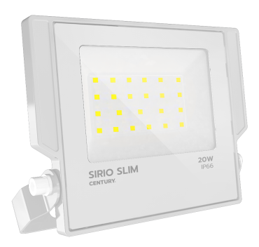 Century Italia Sirio Slim - projecteur - 16 x 2,9 x 14,7 cm - 20W LED inclus - 4000K - IP66 - blanc
