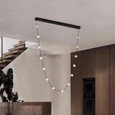 Nova Luce Alcinoe - lampe suspendue - 10 x 160 x 127 cm - 46W dimmable LED inclus - noir mat et or