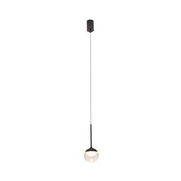 Maxlight Zoom - lampe suspendue - Ø 10 x 200 cm - 6W LED inclus - IP44 - noir