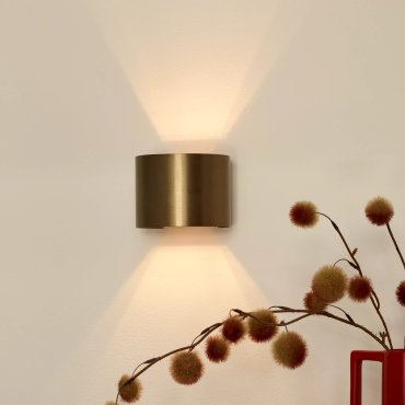 Lucide Xio - applique murale - 13 x 11 x 9,7 cm - 3,5W LED dimmable inclus - café