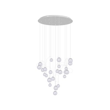 Maxlight Zoe - lampe suspendue - Ø 80 x 180 cm - 24 x 1,5W LED inclus - chrome