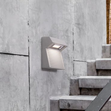 Nova Luce Moris - applique murale extérieure - 20 x 21,5 x 9 cm - 8W LED inclus - IP65 - gris