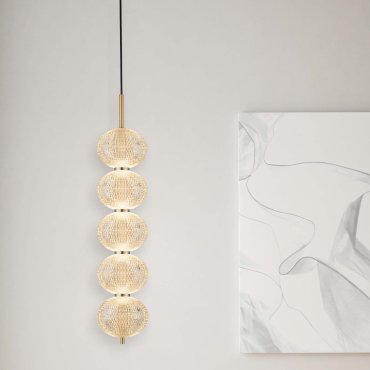 Nova Luce Klelia - lampe suspendue - Ø 15 x 150 cm - 30W dimmable LED inclus - laiton doré