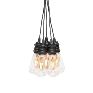 Konstsmide - cordon lumineux décoratif avec fonction variateur - kit de démarrage - longueur 9,15 mètres plus cordon 10,85 mètres - 10 ampoules LED remplaçables incluses - 7W - IP44 - noir