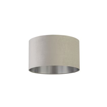 Searchlight Drum Shade - abat-jour - Ø 45 x 26 cm - gris clair et argent brossé