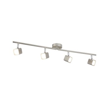 Searchlight Quad - spot en saillie 4L - 79 x 9 x 14 cm - 4 x 4W LED dimmable inclus - argent satiné
