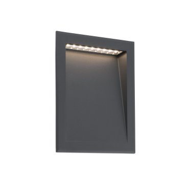 Faro Soun - applique encastrée - 19,3 x 7,3 x 23,8 cm - 8W LED inclus - IP65 - gris foncé