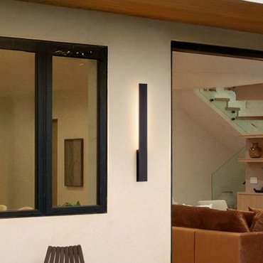Nova Luce Isos - applique murale extérieure - 5,3 x 61 x 6 cm - 6W LED inclus - IP65 - noir sablé