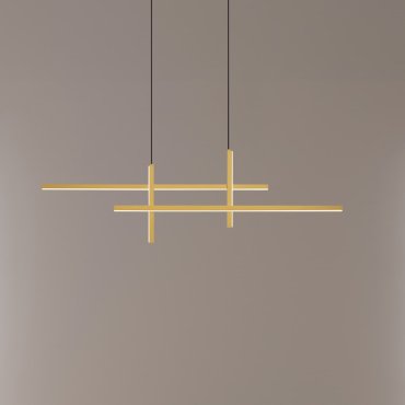 Nova Luce Antama - lampe suspendue - 120 x 150 x 5 cm - 43W dimmable LED inclus - noir sablé et or