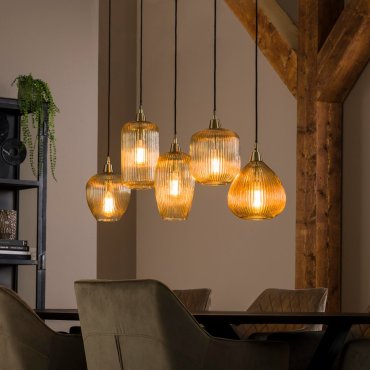 Vico Stripe glass - lampe suspendue - 20 x 120 x 150 cm - or