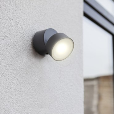 Lutec Trumpet - Applique d'extérieur - 8,7 x 8,5 x 10 cm - 6,7W LED inclus - IP54 - gris anthracite