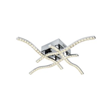 Searchlight Anson - plafonnier - 54 x 54 x 9 cm - 19W LED incl - chrome