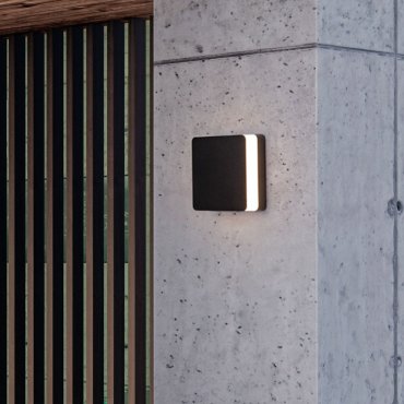 Nova Luce Oono - applique murale extérieure - 13,5 x 13,5 x 5 cm - 11W LED inclus - IP65 - anthracite foncé