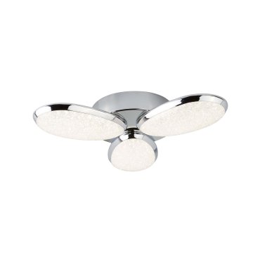 Searchlight Lori - plafonnier - Ø 44 x 9 cm - 24W LED dimmable inclus - chrome et blanc