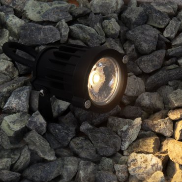 Nova Luce Quick – spot de sol sur piquet - Ø 6,5 x 11 cm - 10W LED inclus - IP65 - noir sablé