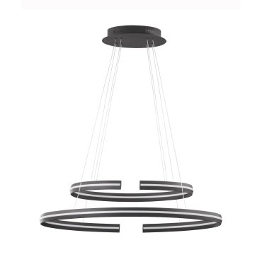 Nova Luce Torrente - lampe suspendue - 80 x 40 x 120 cm - 55W LED dimmable inclus - noir sable