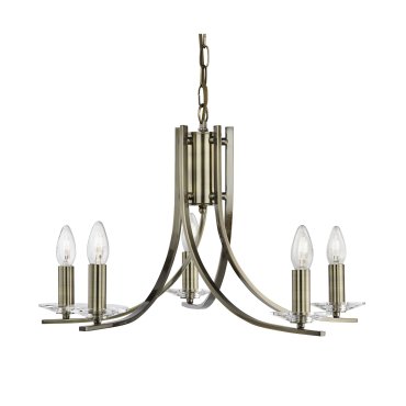 Searchlight Ascona - lustre - Ø 62 x 90 cm - laiton antique