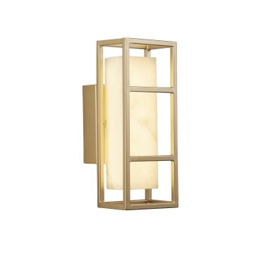 Searchlight Mirage - Applique d'extérieur - 13 x 40 cm - 14W LED dimmable inclus - IP44 - or mat