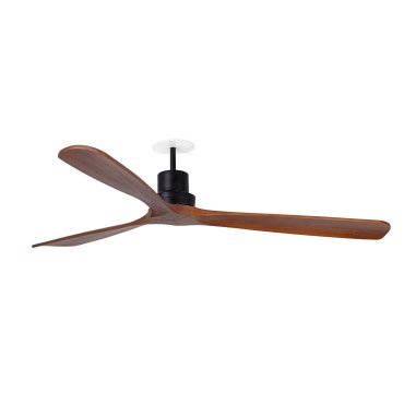 Faro Lantau L - ventilateur de plafond avec rosace encastrée - Ø 132 cm - noir mat et noyer