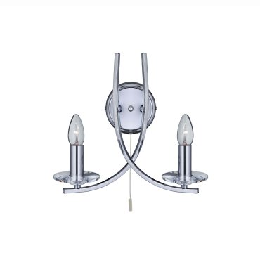 Searchlight Ascona - applique murale avec interrupteur à tirette - 30 x 29 cm - chrome